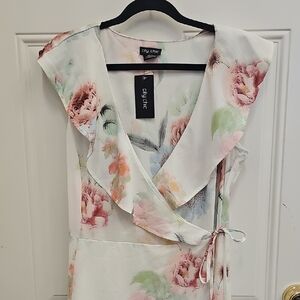 Floral, Wrap Dress, Wedding, Bridal, Flower, Casual, Maxi, Party, Garden, Cute